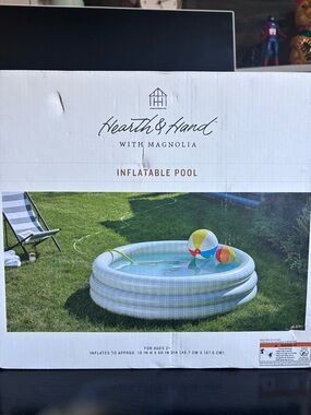 Hearth & Hand Magnolia Inflatable Pool 66” Outdoor Kids Pool